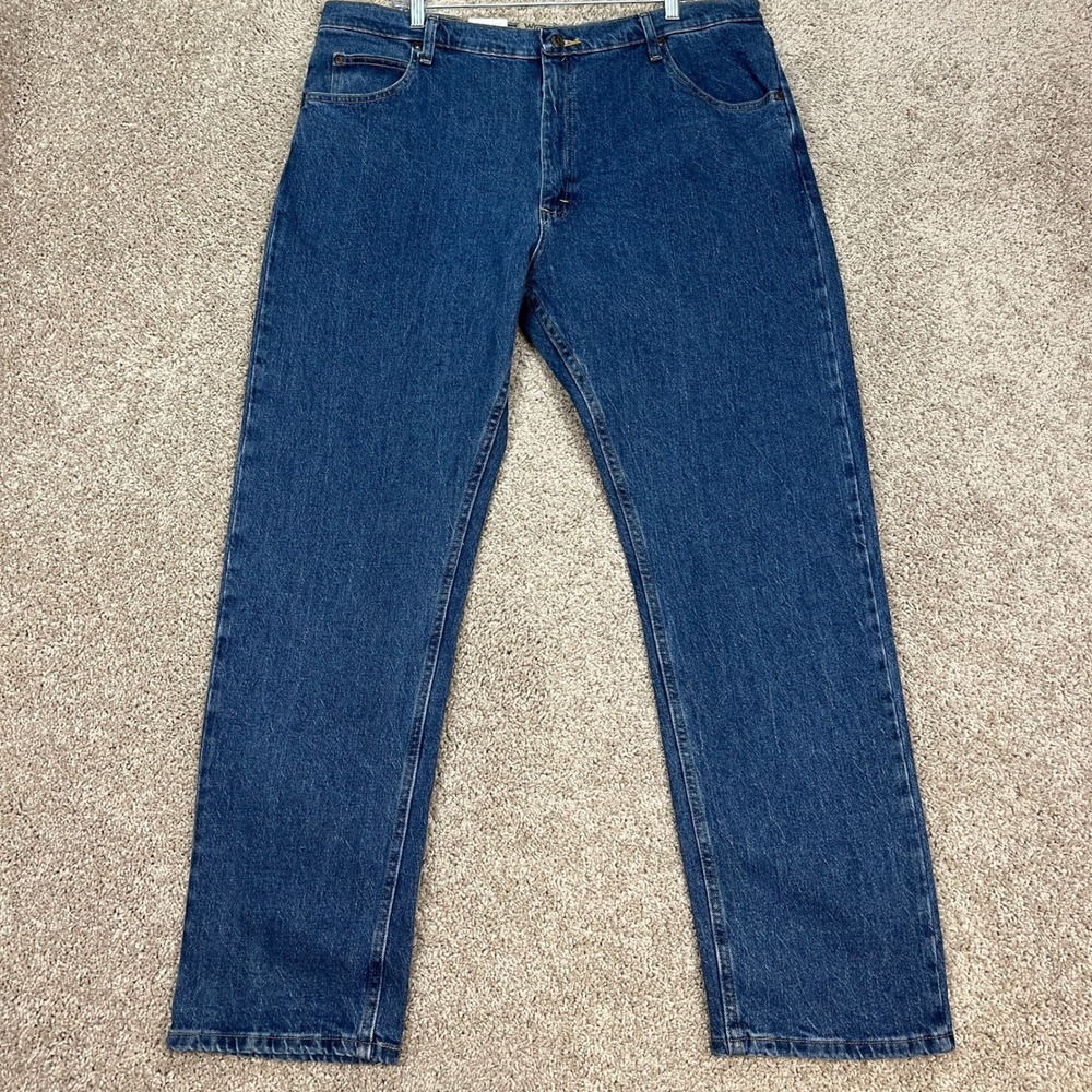 Wrangler Authentics Jeans Mens 40x32 Dark Wash Straight Leg 5 Pocket Denim NEW
